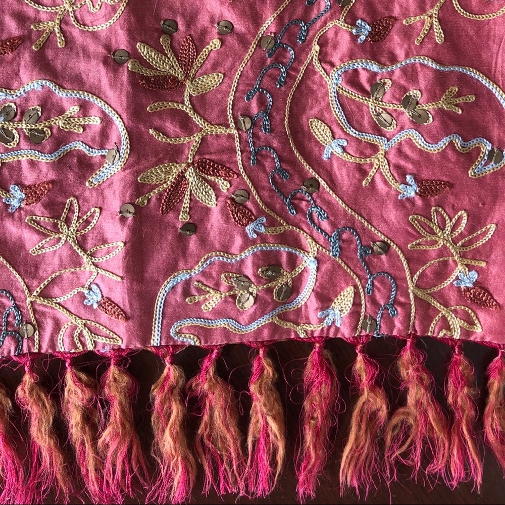 Banana Republic Apricot and Copper Silk Scarf